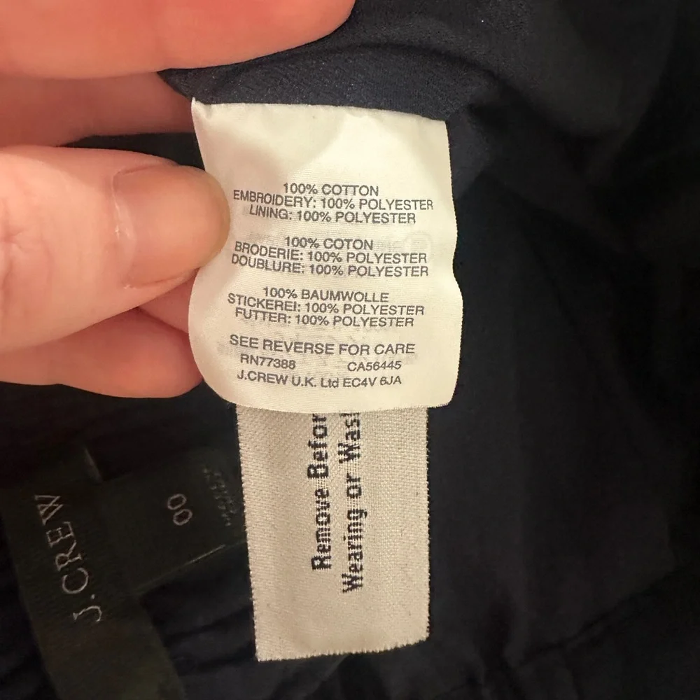 J. Crew Navy and Blue Polka Dot A-Line Midi Skirt - Size 00 - Picture 8 of 10